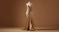 Golden Satin Evening Gown