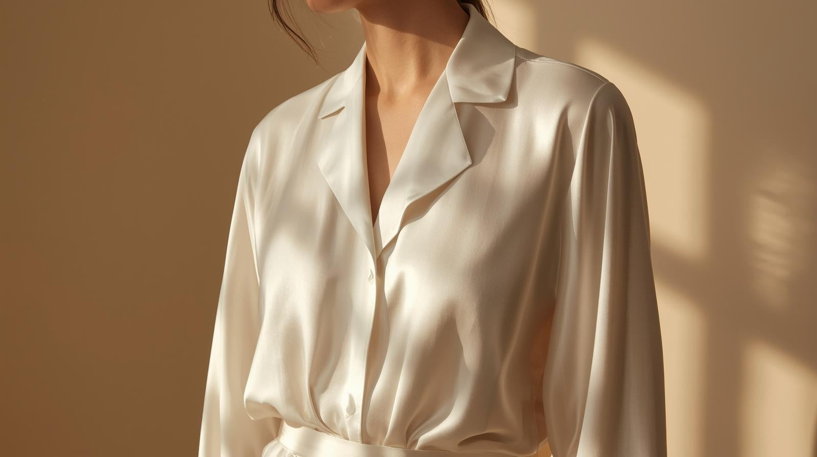 Ivory Minimalist Satin Blouse