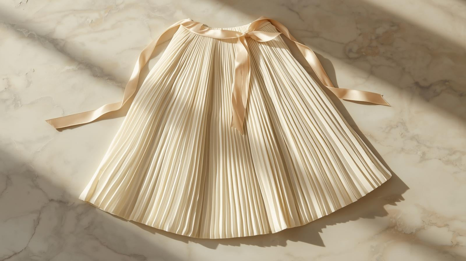 Ivory Pleated Midi Skirt