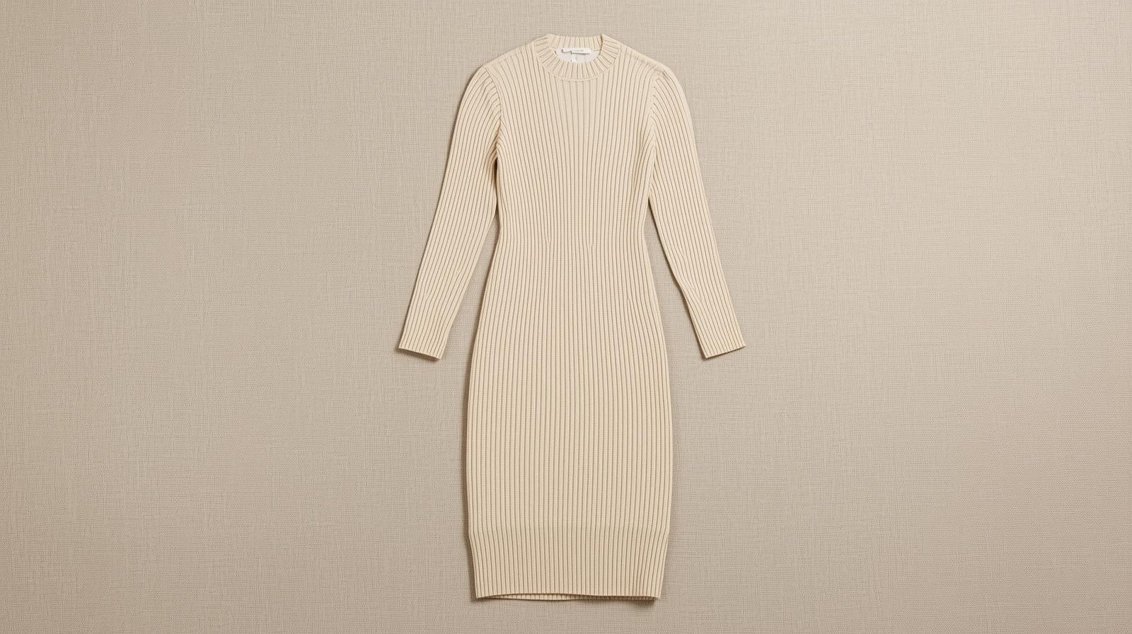 Oatmeal Soft Knit Midi Dress