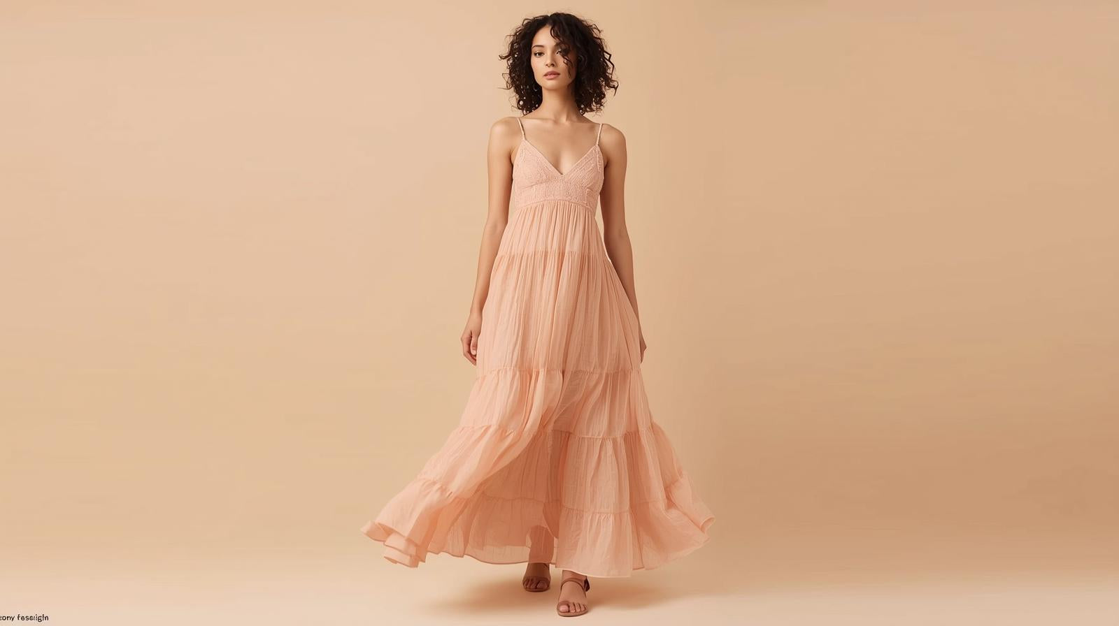 Peach Boho Maxi Dress