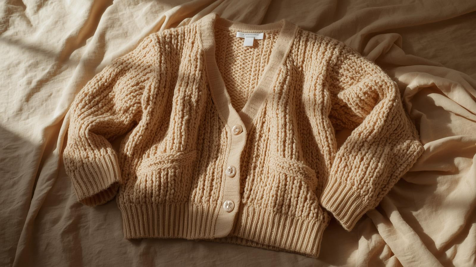 Warm Beige Knit Cardigan